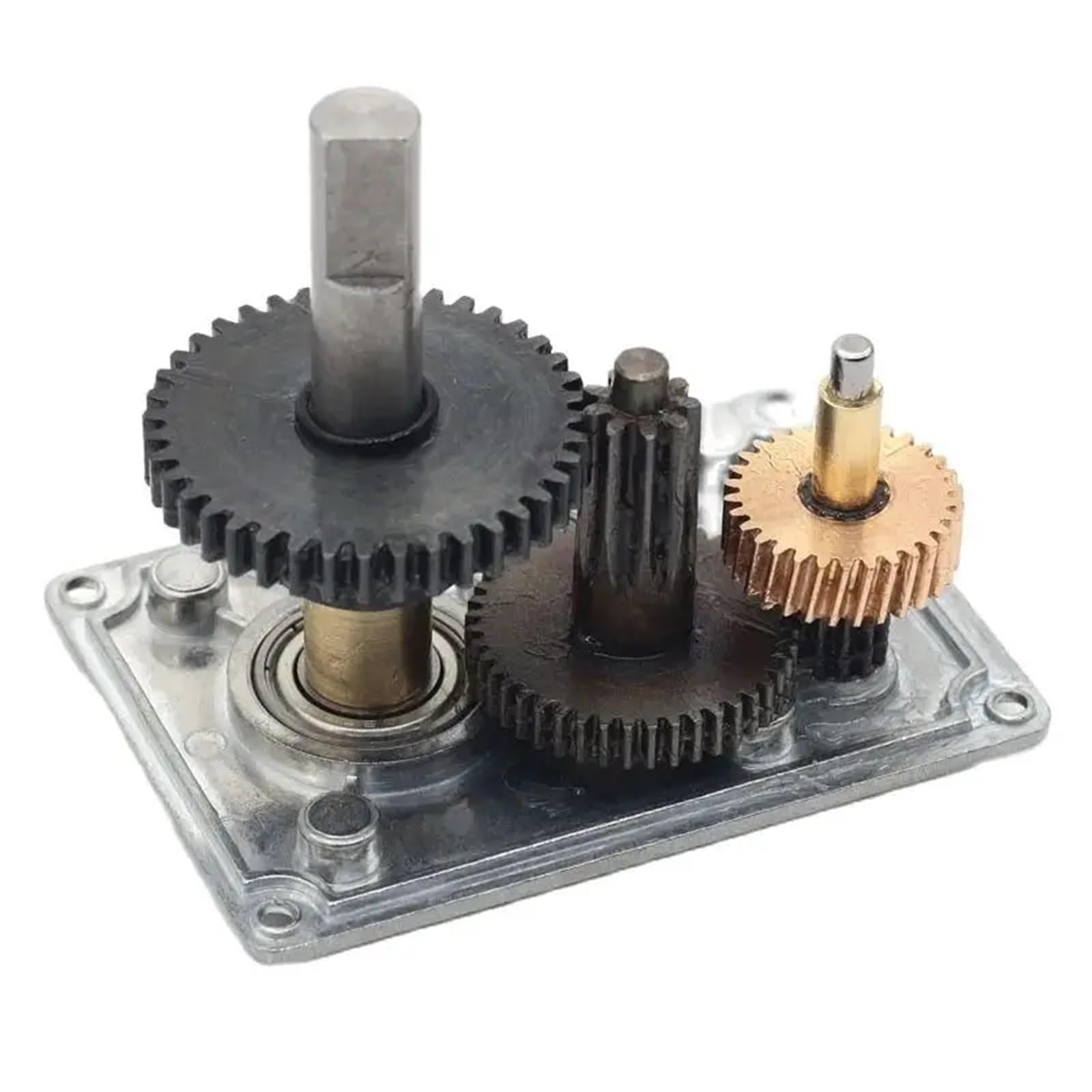 Moteur électrique à courant continu avec réducteur à vis sans fin à angle droit élevé, autobloquant, faible nombre de tours, 250 kg, réducteur en métal (MOTOR BRACKET,1.5R,24V)