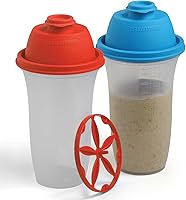 Vista 8 de SIGNORA WARE Shaker Bottles - Botella de plástico para batido de proteínas de 17 onzas para batidos y licuados de reemplazo de comidas, bebidas
