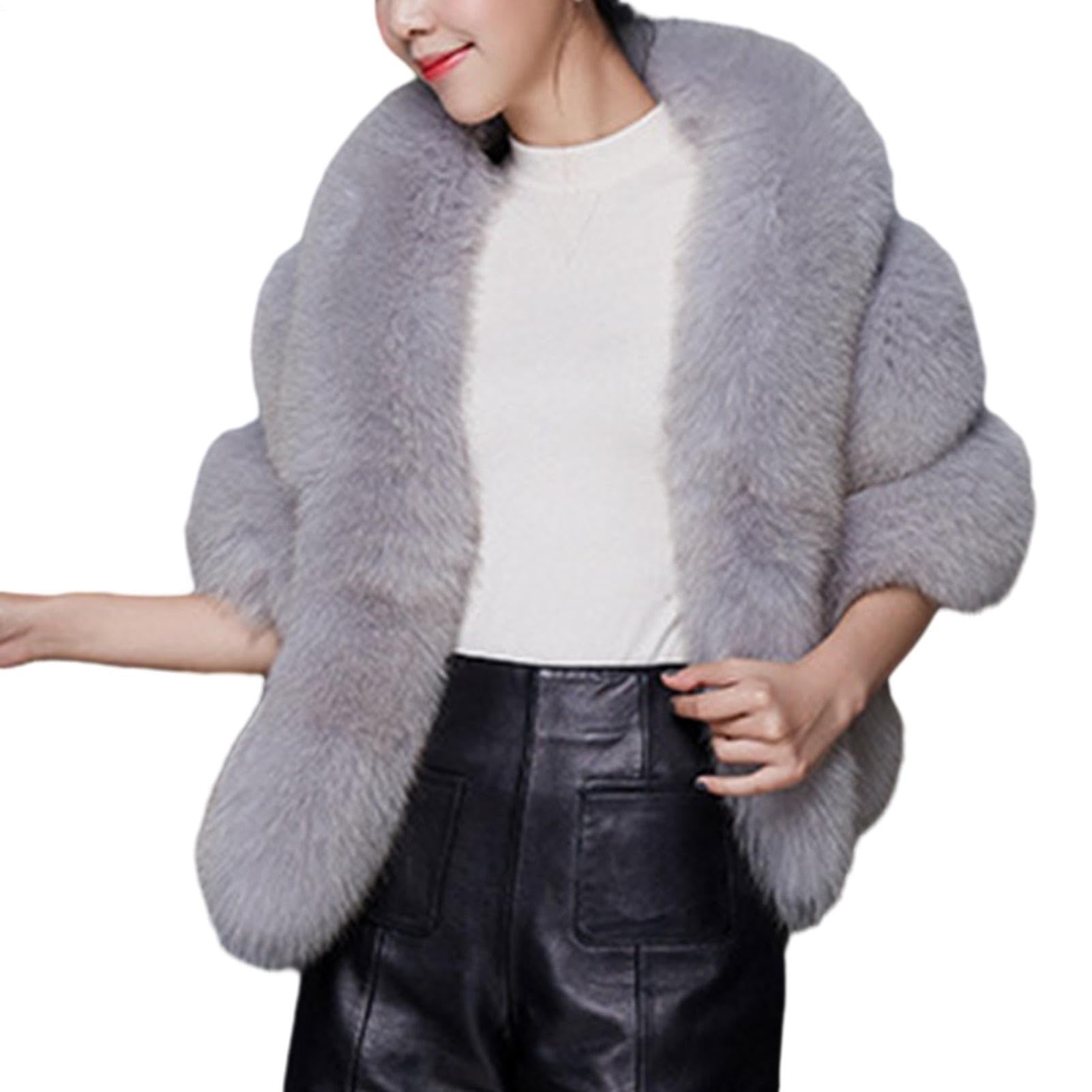 Generisch Cappotto Sherpa, sciarpa in pelliccia sintetica, calda sciarpa