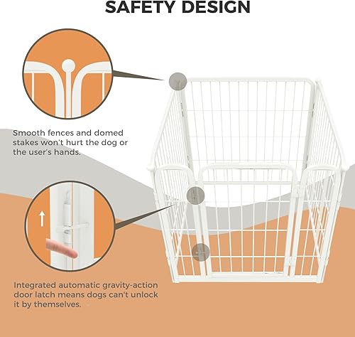 Miniatura 3 de FXW Homeplus - Corralito para perros diseñado para uso en interiores, 24 pulgadas de altura para cachorros y perros pequeños, blanco, patentado