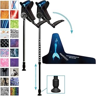 smartCRUTCH Ergonomic Custom Forearm Crutches for Adults, Multiple Colors, Adjustable Forearm Rotates 15-90 Degrees - Heights 4'4" to 6'4" - 265 lbs Non Weight Bearing