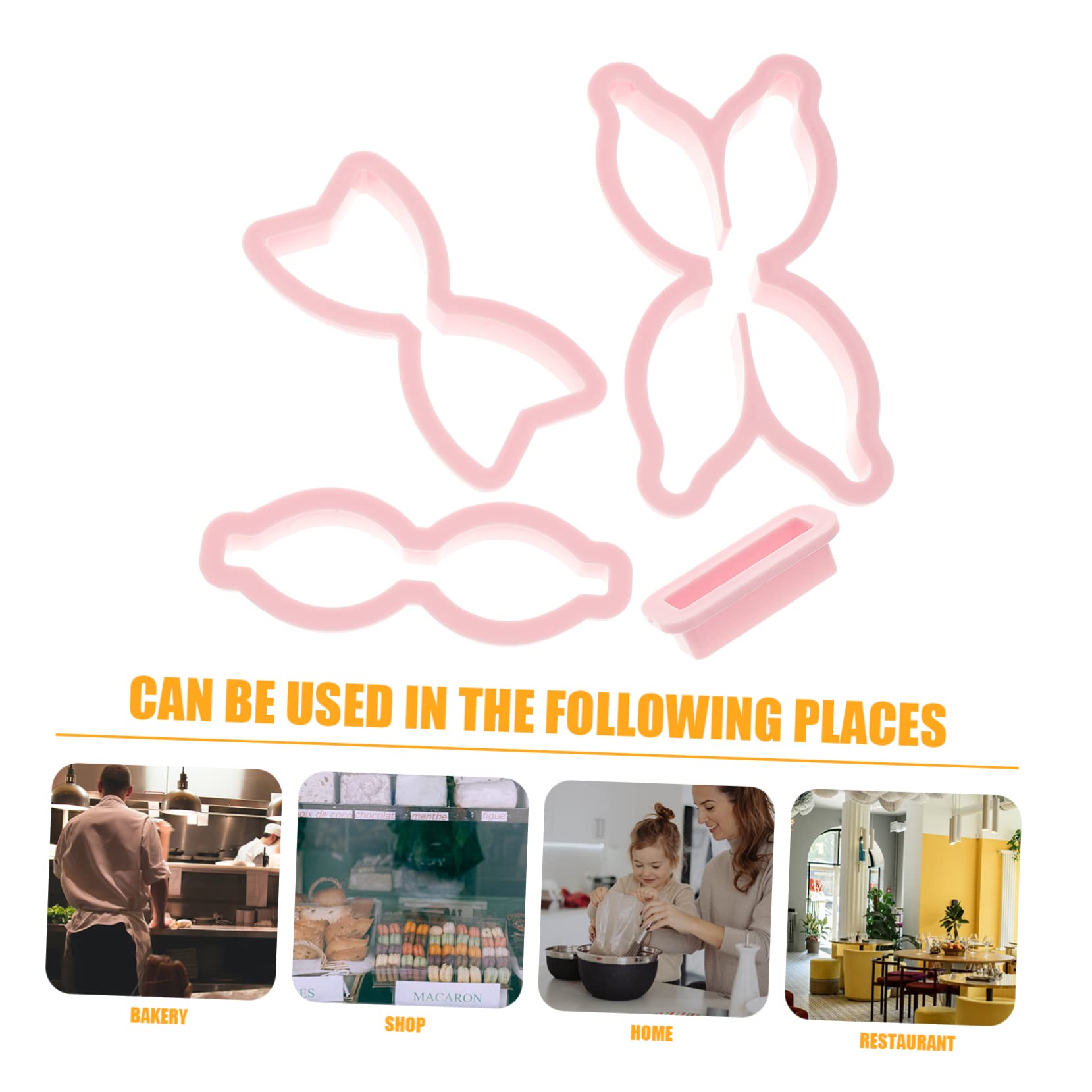 Abaodam 4sätze Kuchendekorationsformen Bowknot Ausstecher Für Fondant Kekse Backzubehör Für Kreative Backprojekte Und Feierlichkeiten Leicht Zu Entformen Langlebig -frei