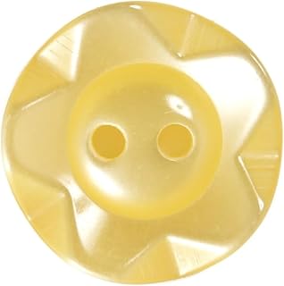 Botones de goma de frutas para bebé, botones de poliéster con 2 agujeros, color amarillo de 11 mm (18 L) – 10 botones por paquete, ideal para ropa de bebé, manualidades y proyectos de bricolaje