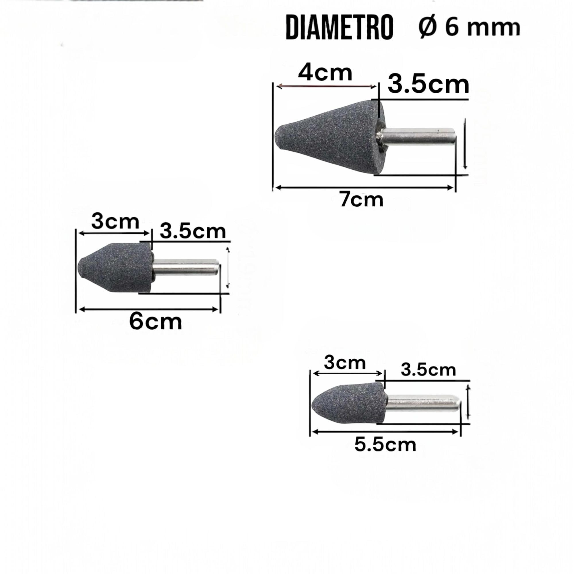 Set Punte Trapano 5 Pietre Abrasive 1/4" (6 mm) per Lavori di Precisione, Mola per Trapano, Avvitatore, Punta Trapano Levigatrice Pietra da Rettifica