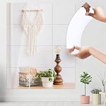JUNEBRUSHS 4 Pack Self Adhesive Acrylic Mirror, 8 x 8 Inch Mirror Tiles | Flexible Plastic Mirror Sheets Wall Stickers, 2MM Thick Mirrors