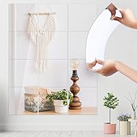 Vista 8 de JUNEBRUSHS Paquete de 4 Espejos Acrílicos Autoadhesivos, Azulejos de Espejo de 8 x 8 Pulgadas, Hojas de Espejo de Plástico Flexibles Adhesivas