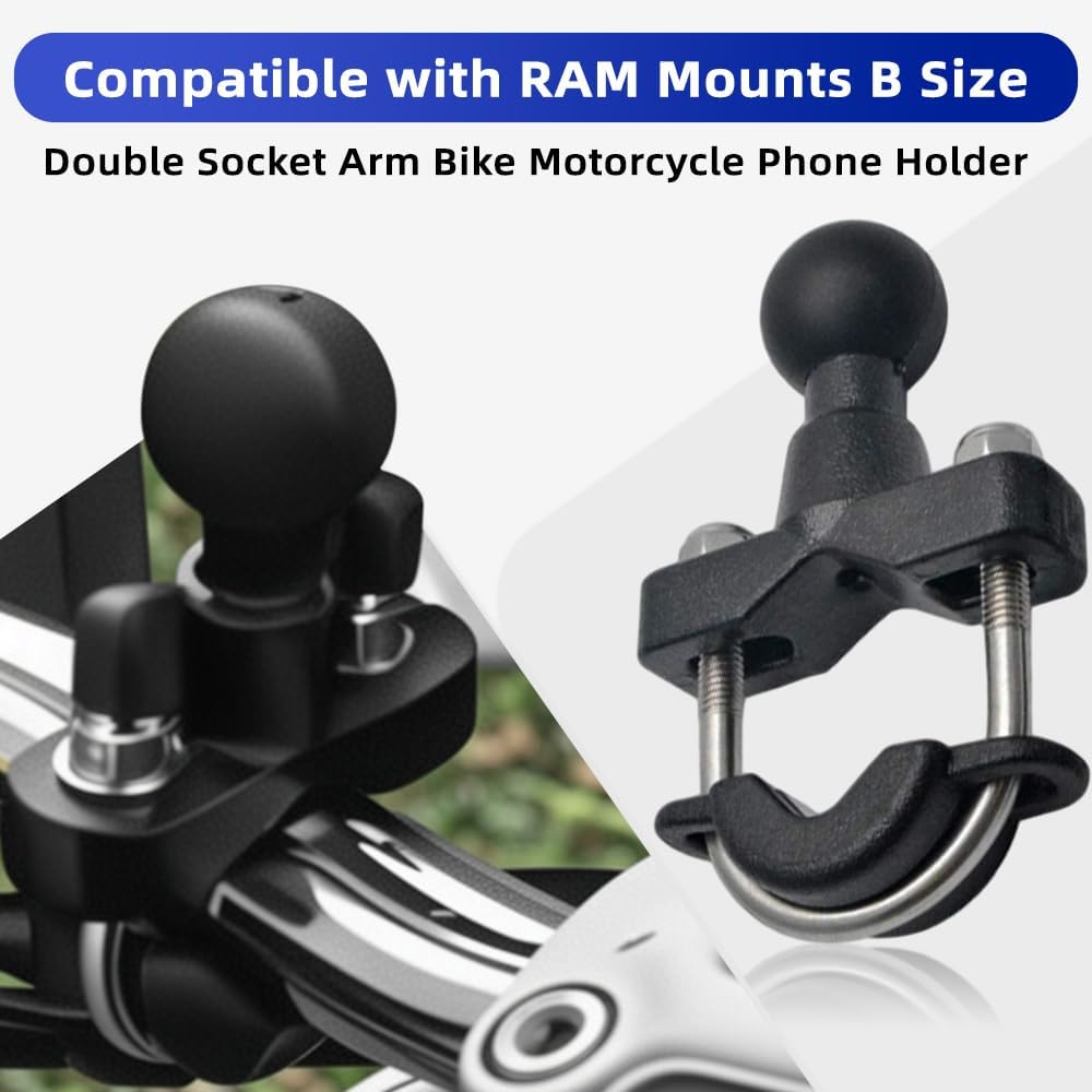 U-Bolt Base Kit For Motorcycle Bike Handlebar Holder Mount 1" Ball