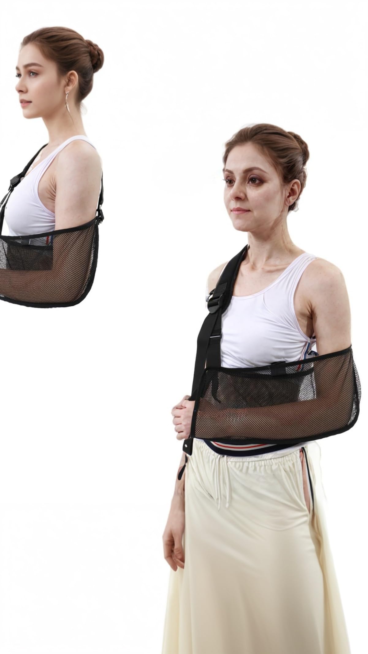 Sweet seven Adjustable Mesh Arm Sling with Exercise Ball - Medical Shoulder Immobilizer for Shower Torn Rotator Cuff Brace for Men and Women - Right Left Arm Support - Shower Sling for Elbow & Wrist