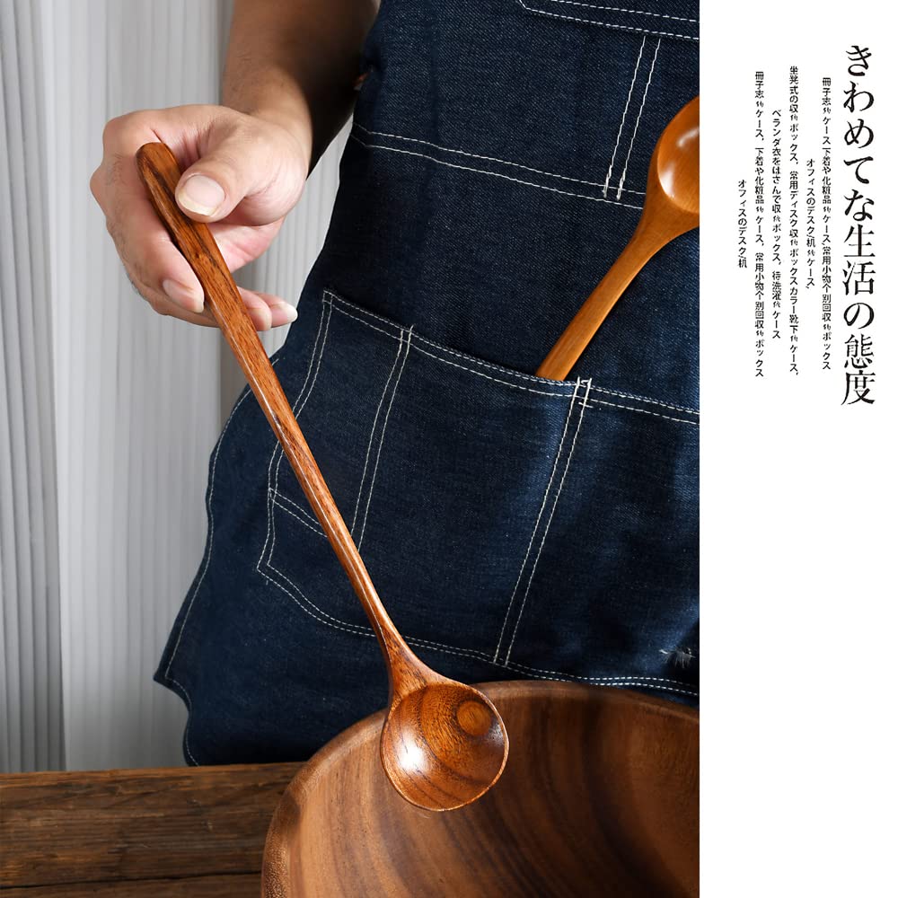Amazon.co.jp: スプーン 木製 ロングスプーン 長い柄 高耐熱性 天然木