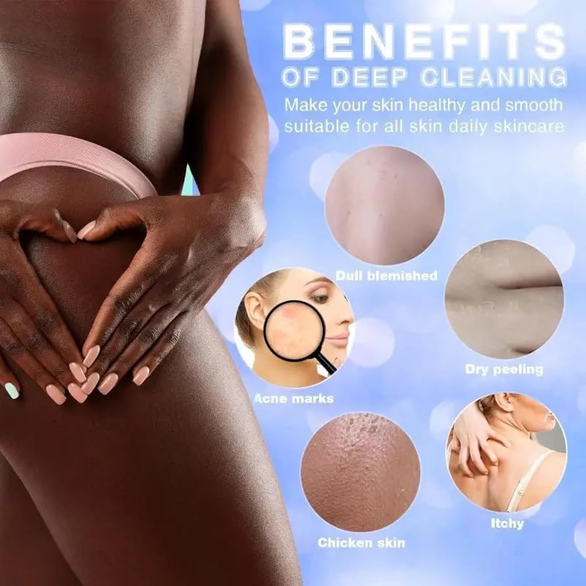 Exfoliating Net Sponge for Bath, Deep Cleansing Scrubber