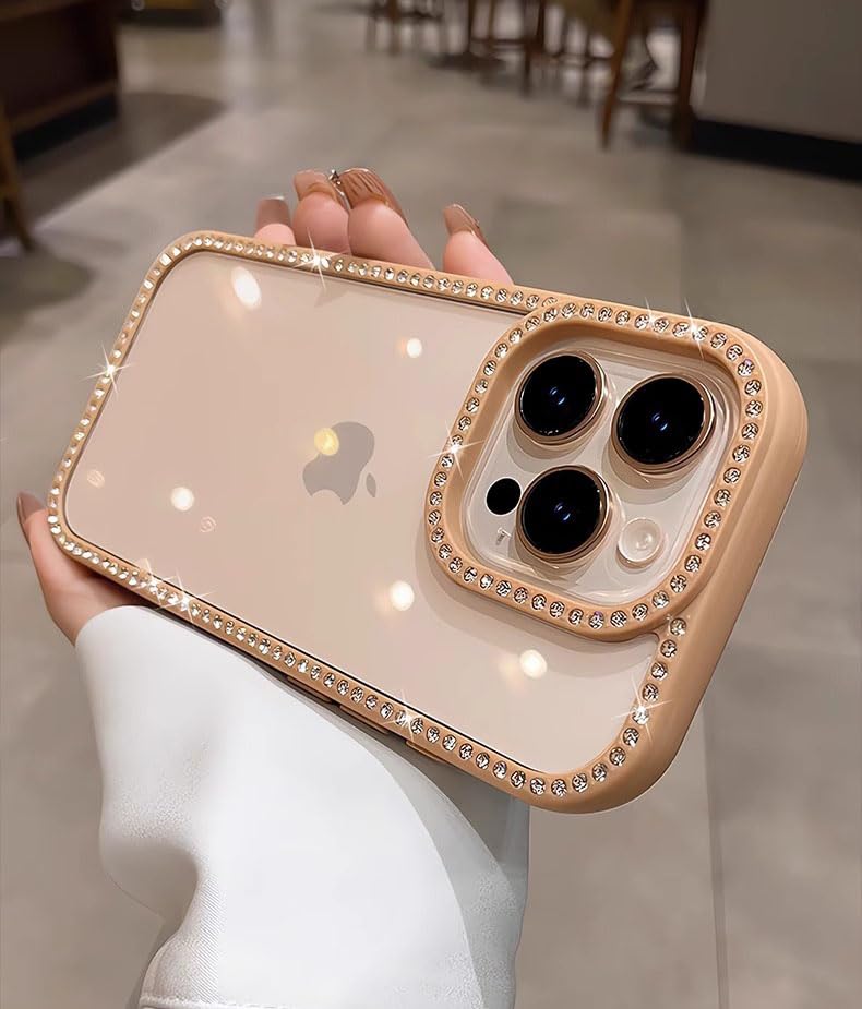 Coque transparente pour iPhone 15 paillettes strass Doowear - 5