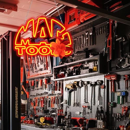 Image of WonderfulLife Tools Neon Sign for Hardware Shop Garage Decor,Led Signs for Man Cave Tools Store or Home Improvement Store,Easy Hanging.