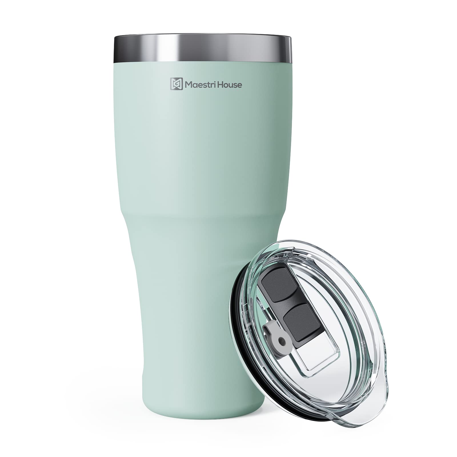 Maestri House30oz Tumbler with 2-in-1 Lid, Stainless Steel Vacuum Insulated Water Coffee Tumbler Cup, Double Wall Powder Coated Travel Mug Thermal Cup for Home and Outdoor-Min