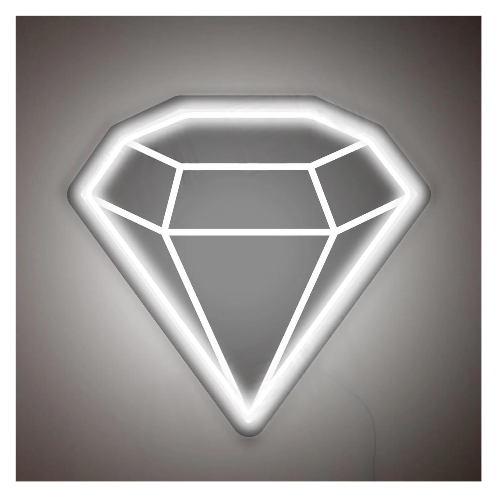 LEMST Signs Lamp Diamond Neon Signs USB Powered Adjustable Brightness Diamond Neon Lights, Suitable for Wall Hanging Decor(A,47.3cmx50cm)