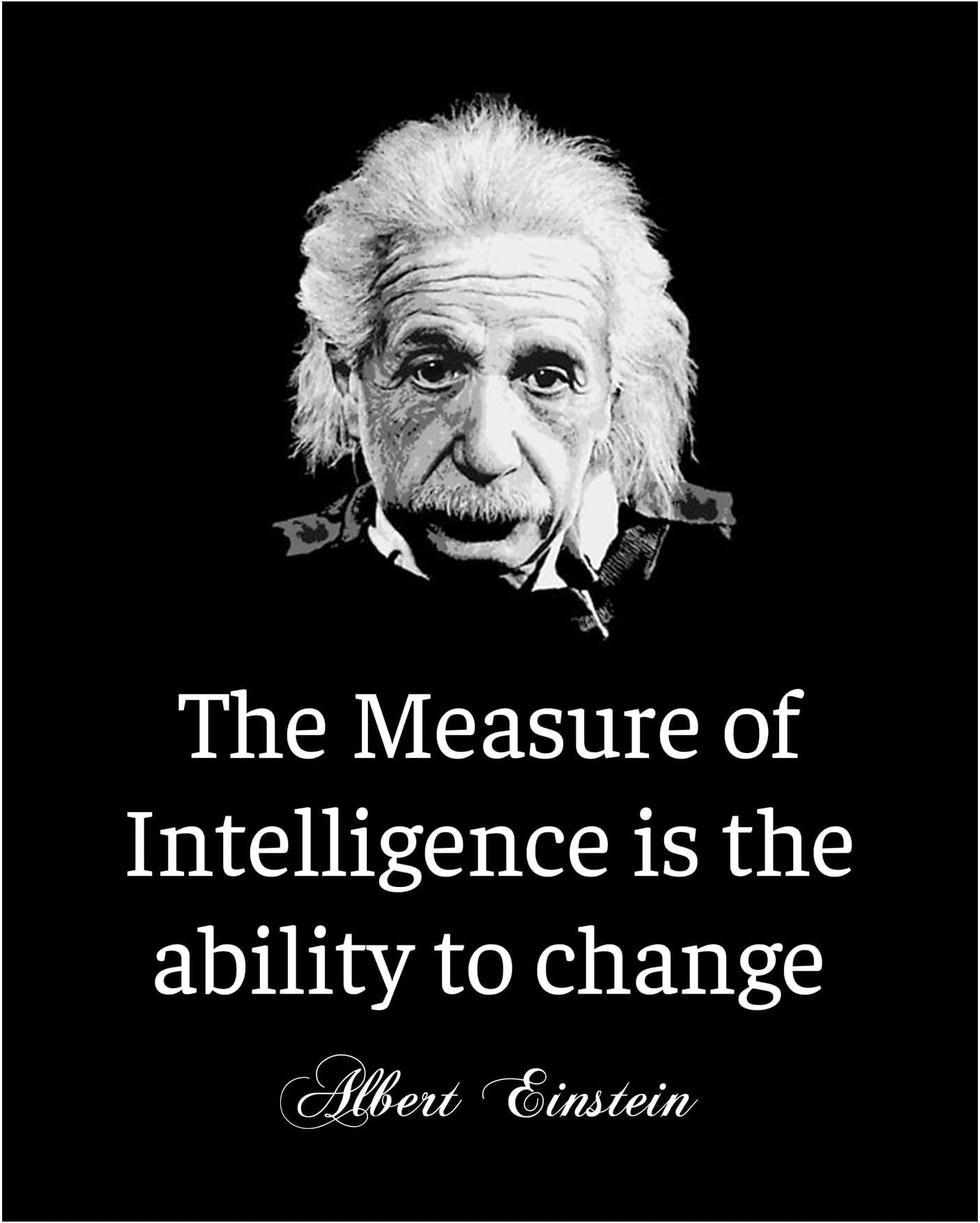 Albert Einstein Motivational Quotes Wall Art Print - Philosophical Decor for School, Office, Library & Study Room - 8x10" Unframed Wall Art Poster - Thoughtful Gift for Inspirational Spaces