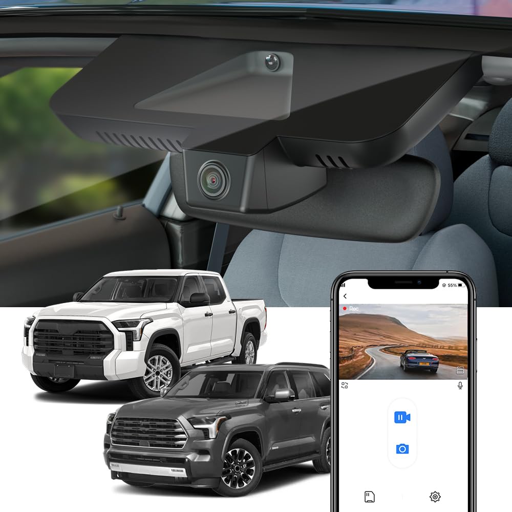 Fitcamx 4K Dash Cam Suitable for Toyota Tundra 2022-2025 & Sequoia 2023 ...
