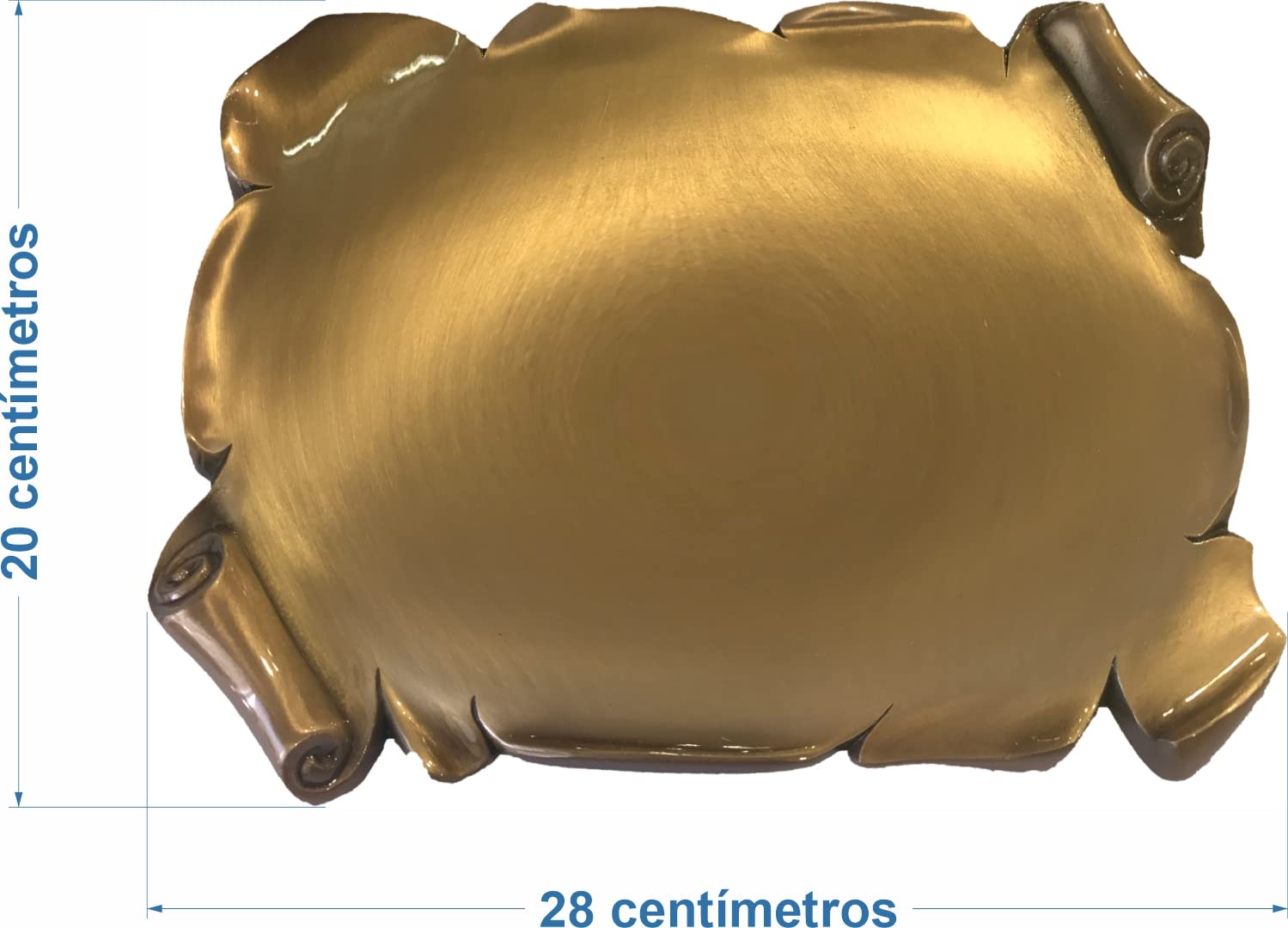 Pergamino Bronce, tamaño Grande, Apto para lápidas Cementerio, Texto Personalizable (28cm x 20cm)