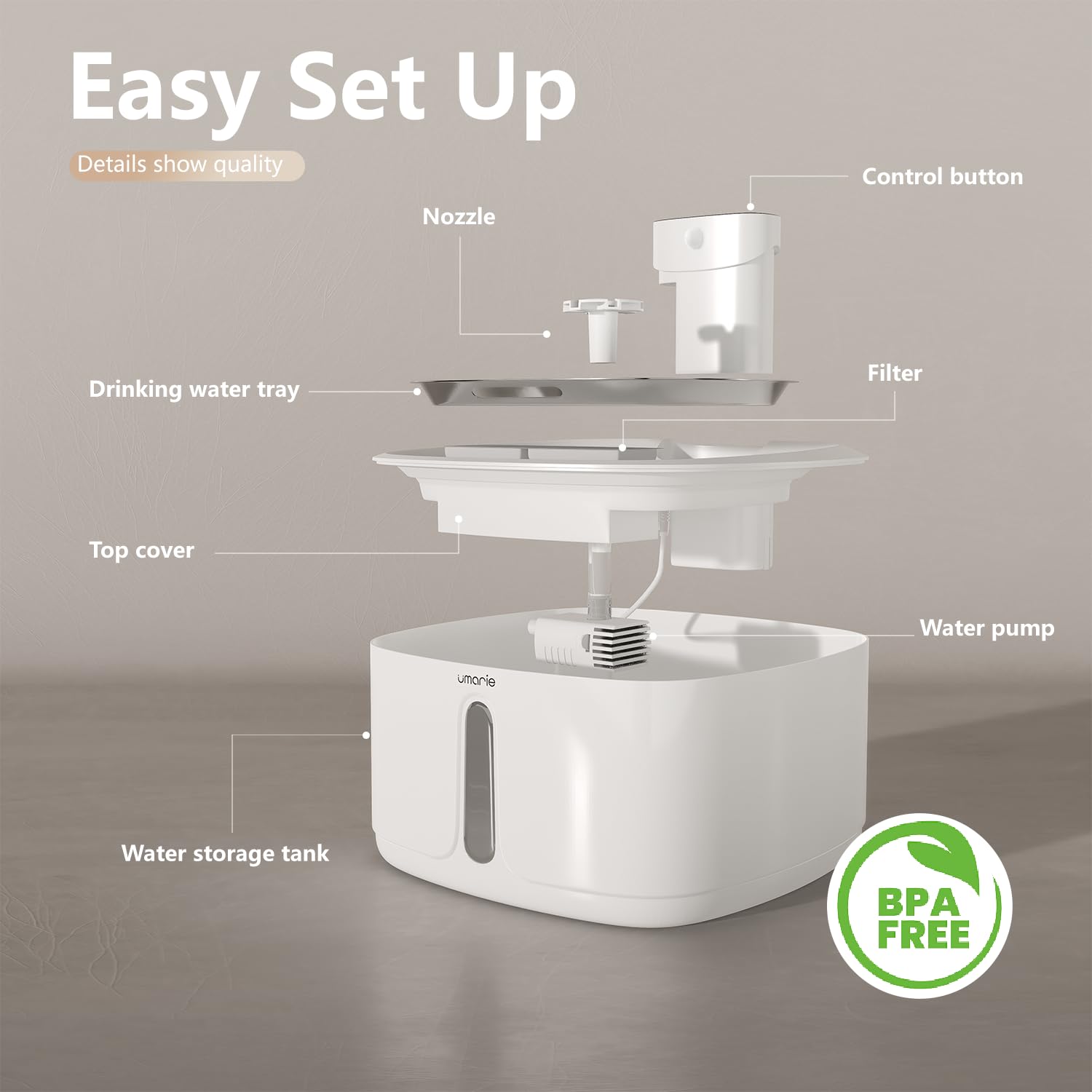 Fuente para Gatos Sin Cable con Sensor de Movimiento - 7 Filtros + 3 Esponjas - 3,2L Ultra Silenciosa (25 dB) Bebedero Gatos y Perros pequeños, Inalambrico, Batería Recargable 4000 mAh