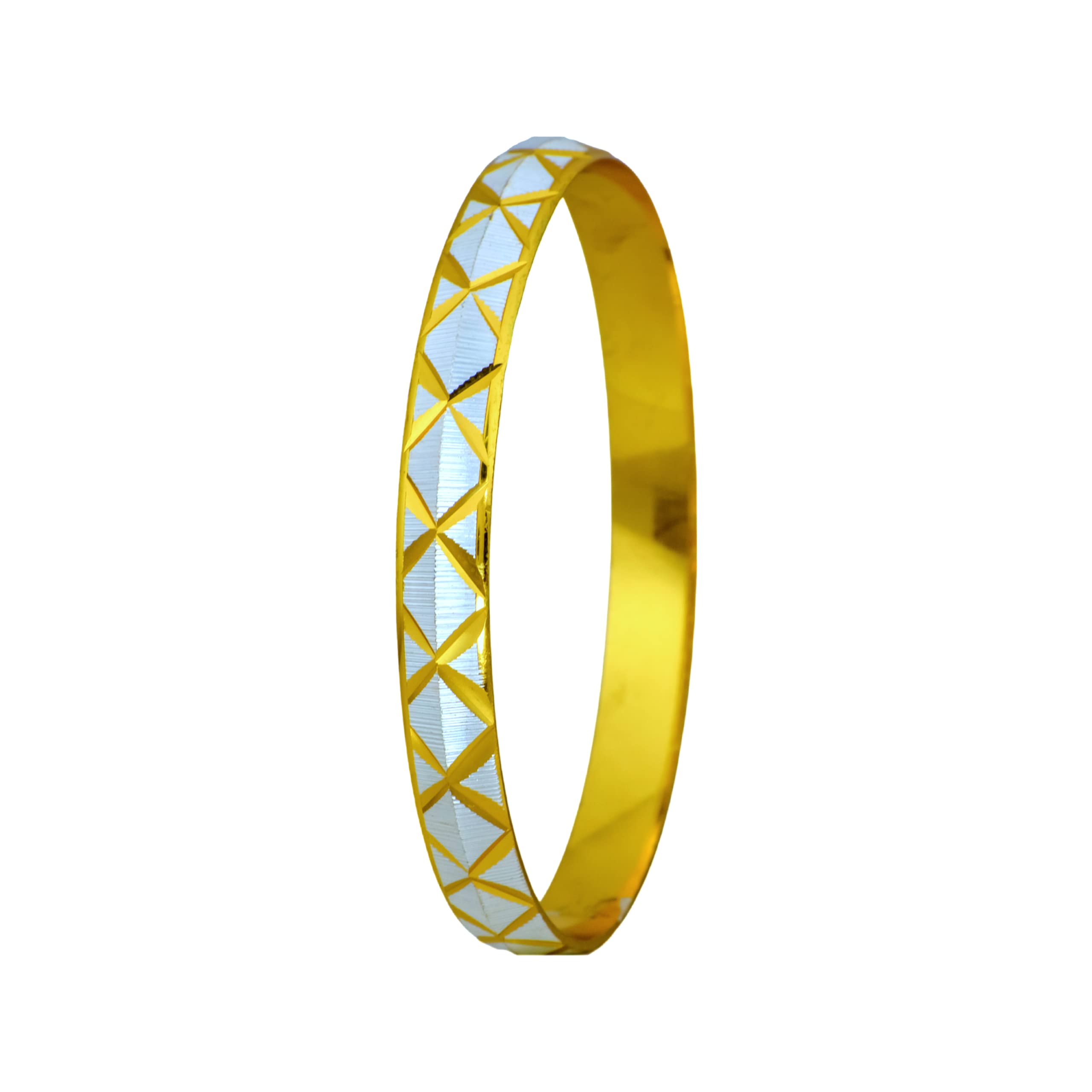 JEWELOPIA Dual Tone Gold Silver plated Criss Cross Design Stainless Steel Alloy Brass Kada for Men & Boys (Pack of 1) (Gold-Rhodium, 2.12) (B09PVFNHMJ) Amazon Price History, Amazon Price Tracker