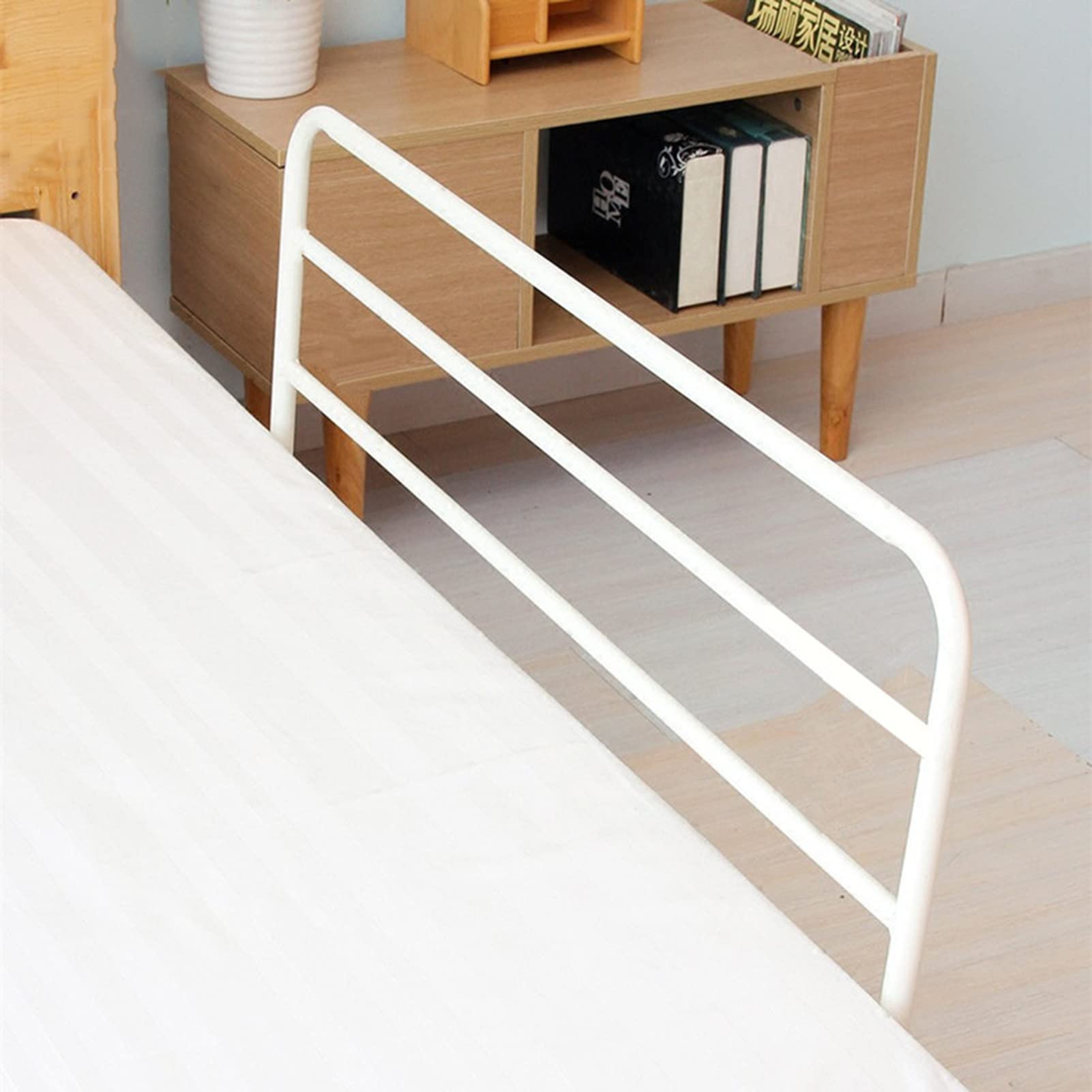 Riel De Seguridad para Cama, Riel De Ayuda para Cama para Personas Mayores Minusvalido, Asidero De Cama Puede Utilizarse En Cualquier Tipo De Cama,Blanco,140x42cm
