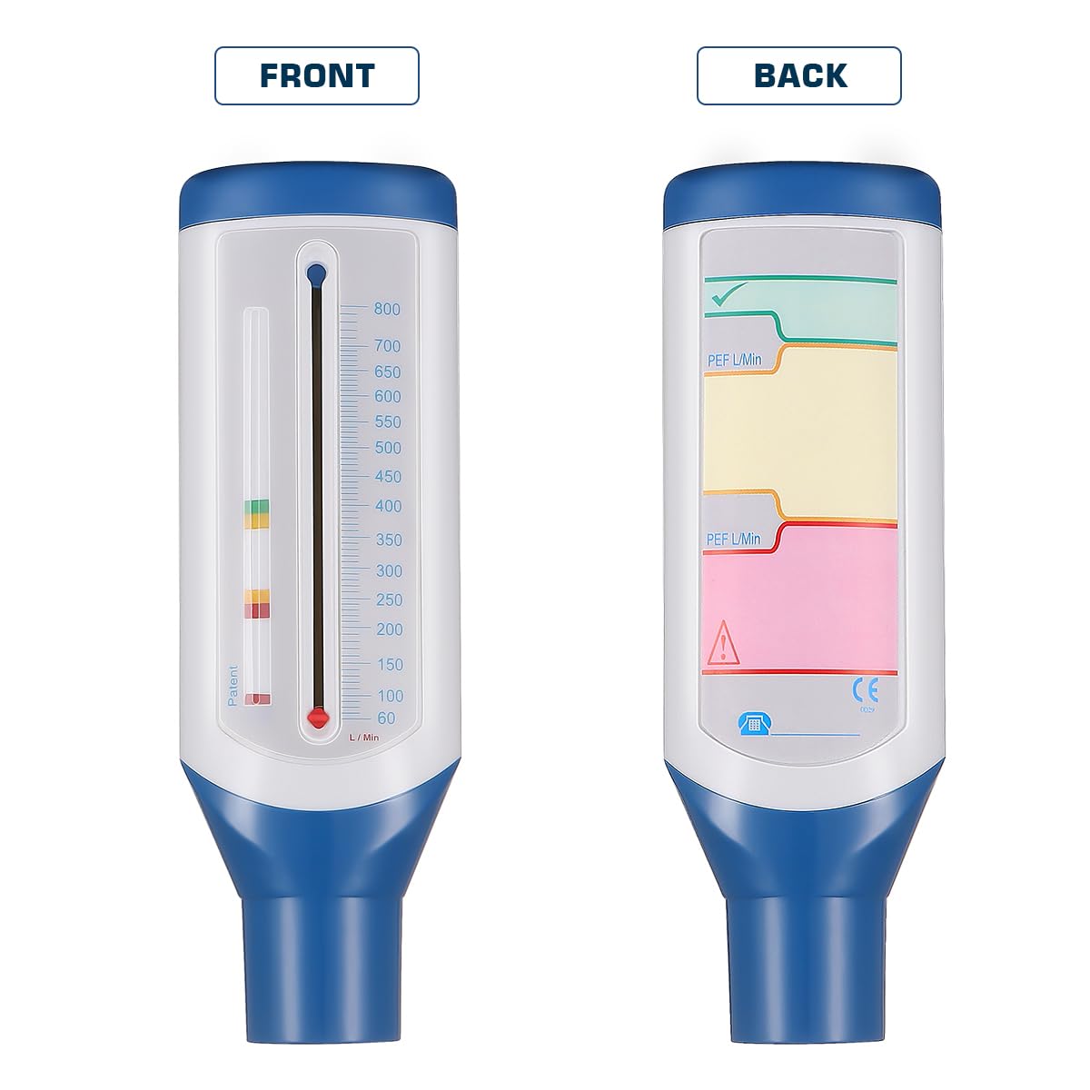 Scicalife Medidor de Flujo Máximo - Monitor de Flujo Dual Espiratorio de Rendimiento Pulmonar - Ejercicio Respiratorio Preciso Y Fácil de Leer para Los Pulmones para Adultos