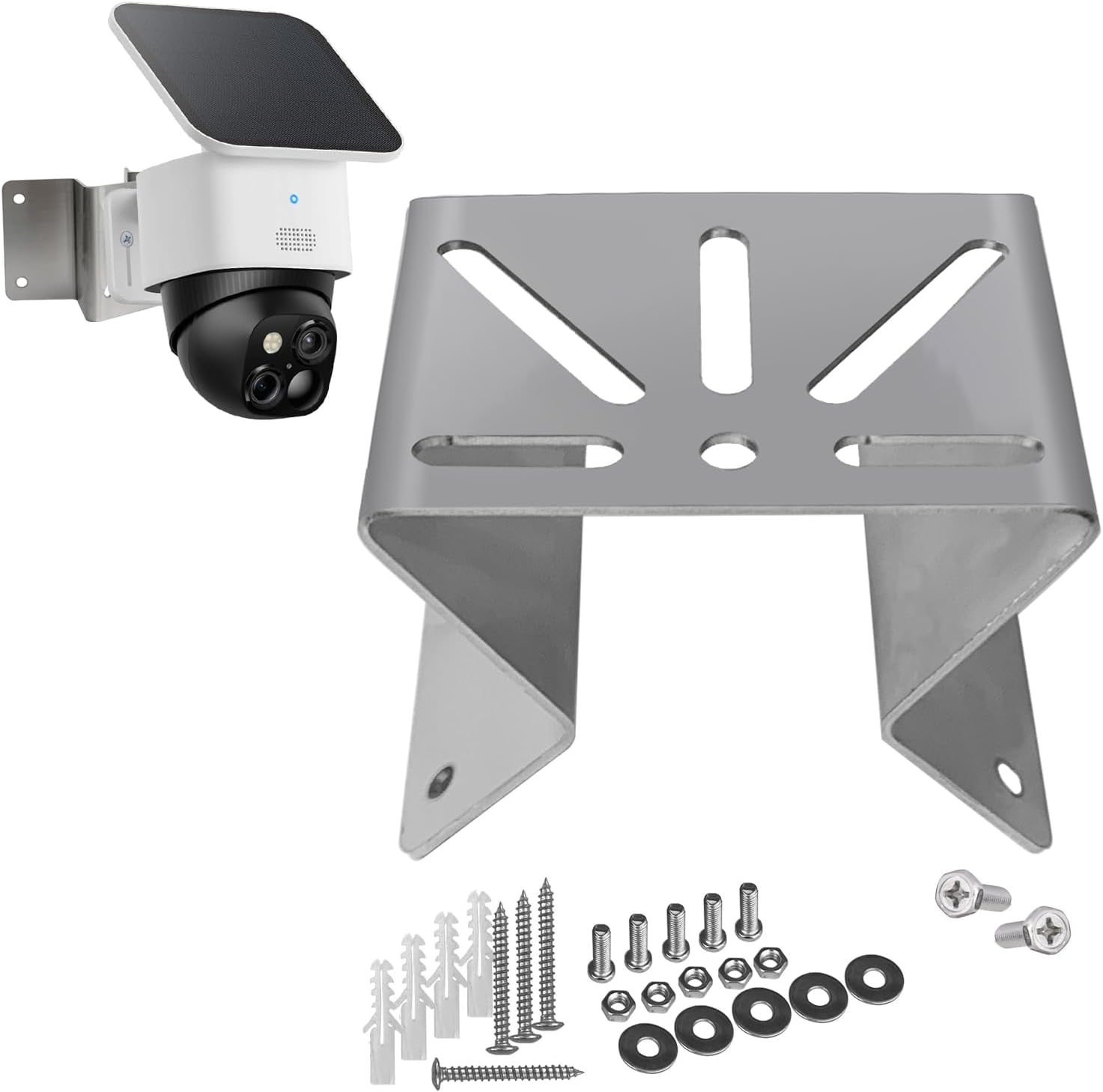 WiTi Stainless Steel Exterior Outside Wall Corner Mount for PTZ Camera,Solid Holder Bracket for a Wider View Angle 270°, Installing CCTV Surveillance Camera System Adapter Small Size