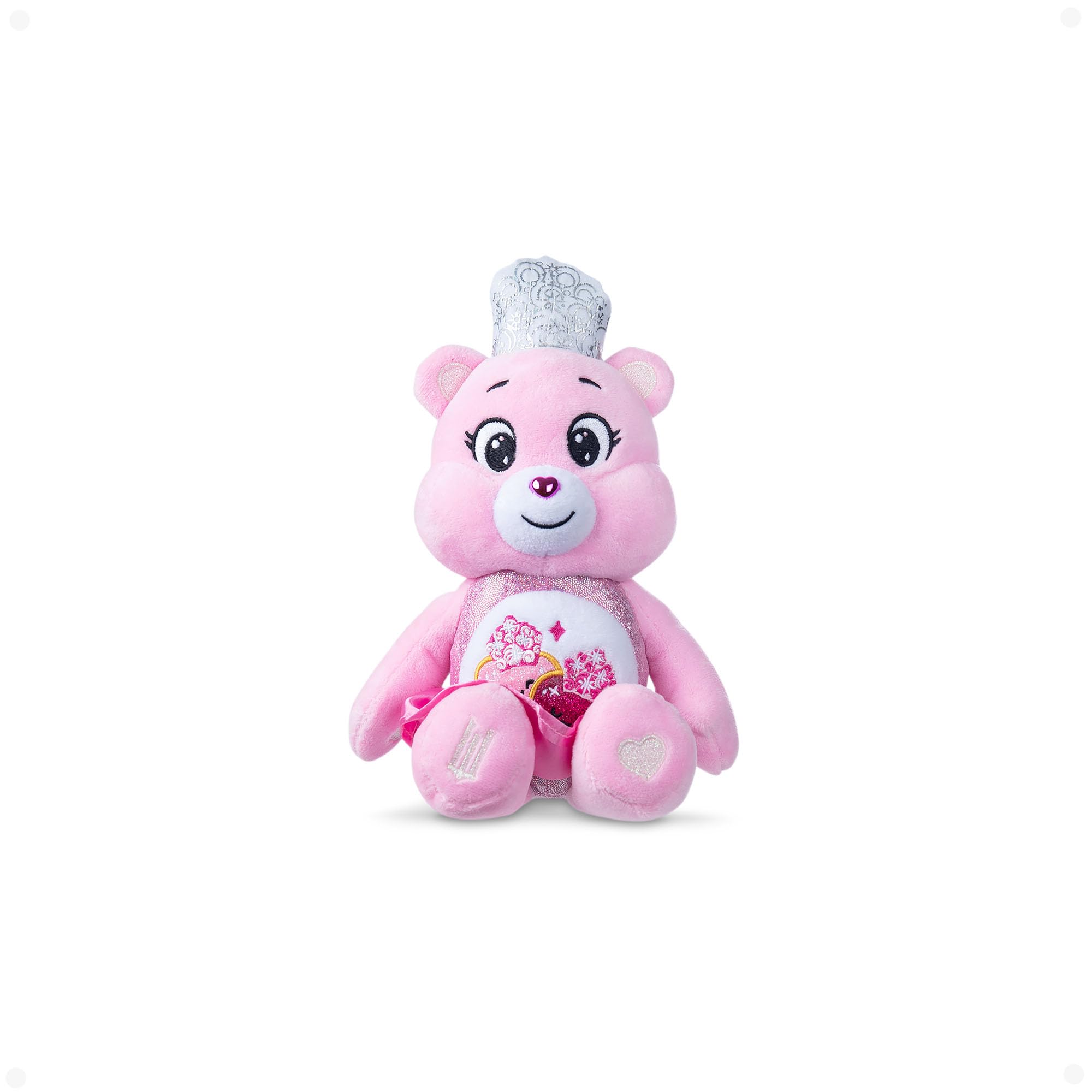 Basic Fun Care Bears x Wicked 22cm Plush  Love-a-Lot Bear as Glinda  Collectible Soft Toy from the Care Bears x Wicked Collaboration, Pink