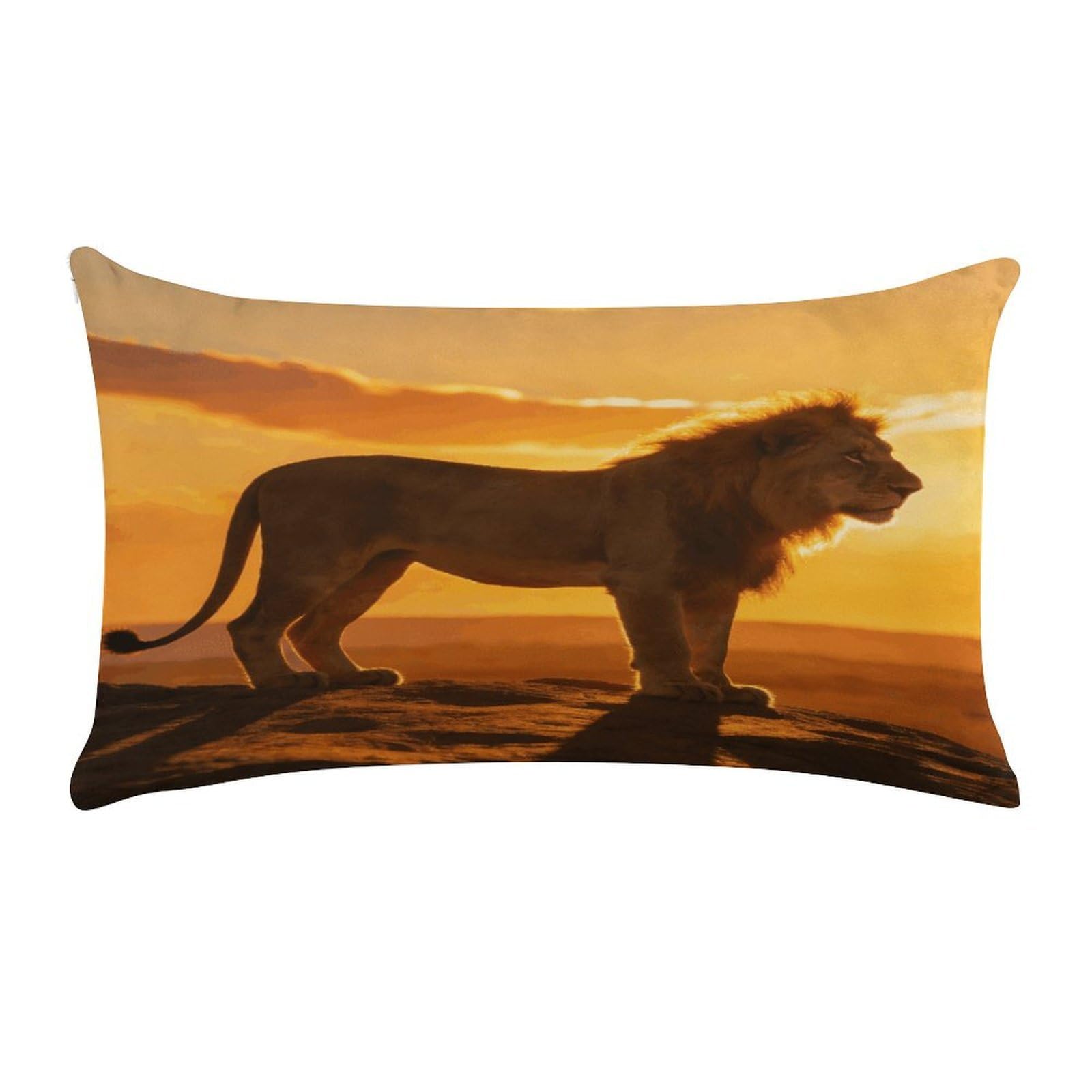 Fodpand Style Lion At Sunset Pillow Cases Set Of 1 Extra Soft Pillow Protectors With Hidden Zipper Perfect For Hotels, Guest Rooms,Bedroom 12X20 Inches Pillows Not Included