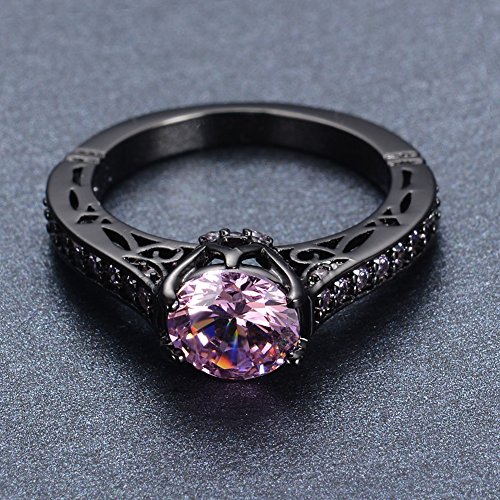 Junxin Jewelry Black Women Wedding Rings Design Size9 #TOP2