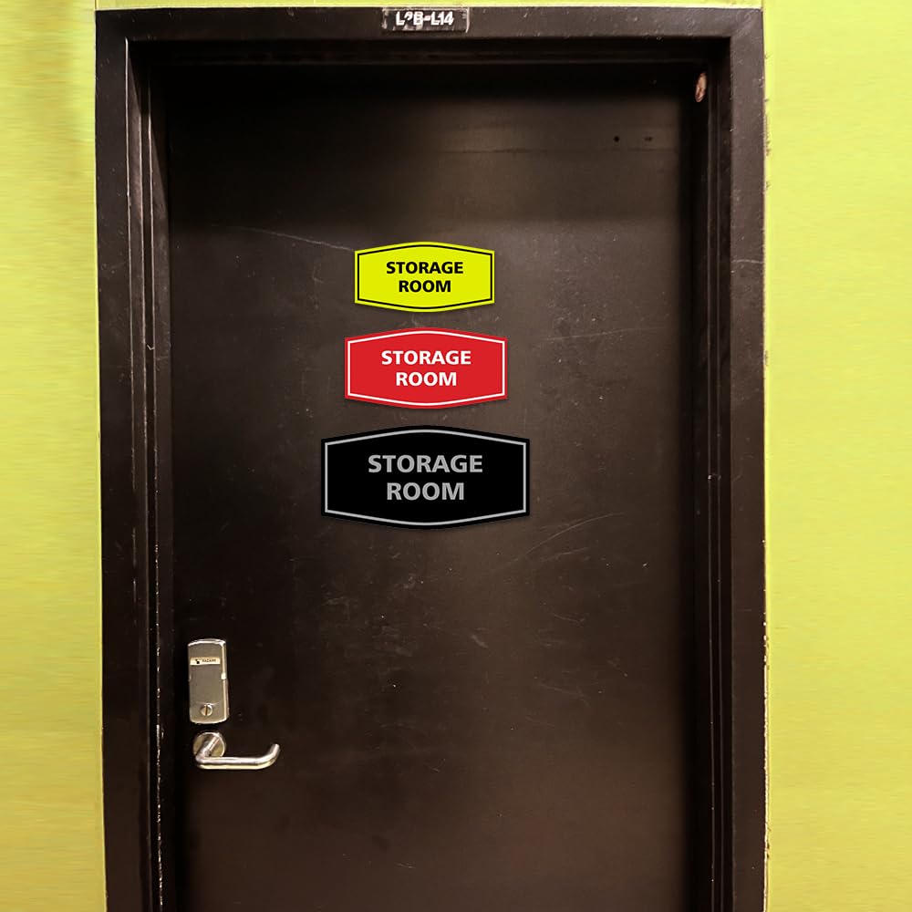 Signs ByLITA Fancy Storage Room Schild Large (4-1/2" x 9") schwarz