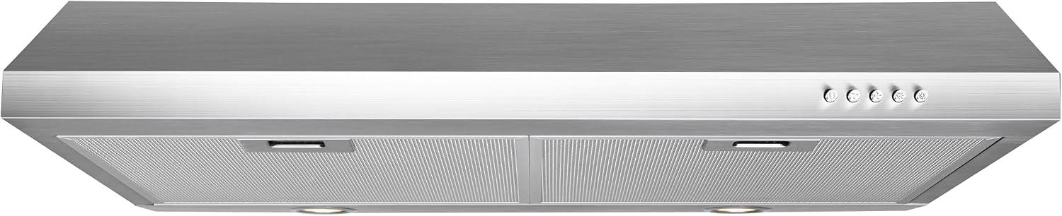 OVO 30-Inch Under Cabinet Range Hood, 700 CFM, 3-Speed, Stainless Steel Finish, 3000K LED Lights, Quiet, Energy-Efficient