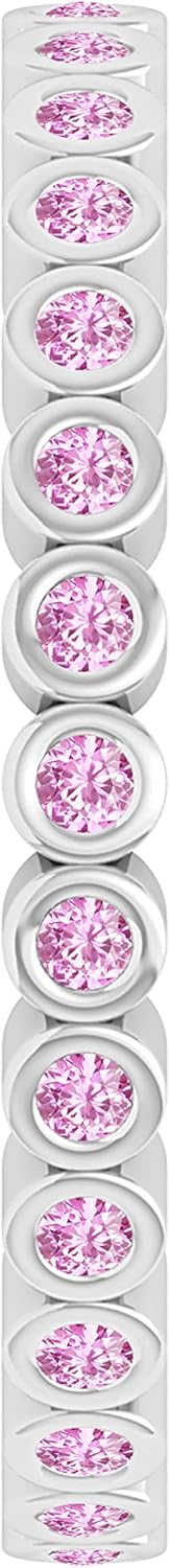 Dazzlingrock Collection Round White Diamond Bezel-Set Stackable Eternity Wedding Band for Women in 10K Solid Gold, Ring Size 6.5