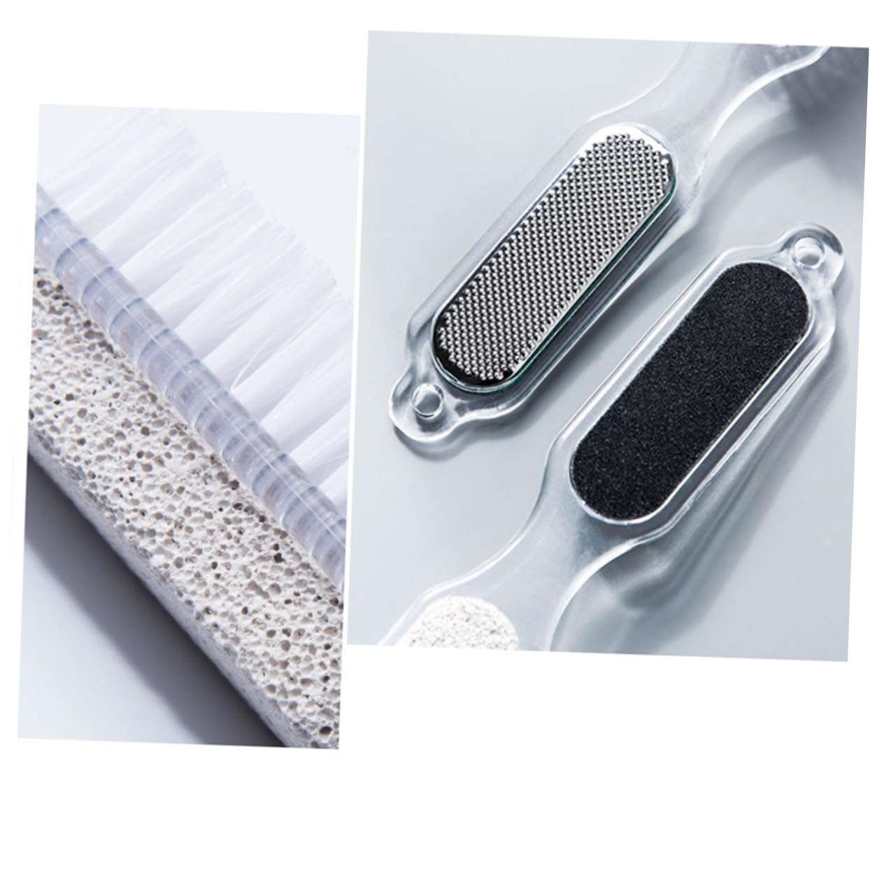 Kit Exfoliante para Eliminar Tejido Muerto Cuidado Pies Piedra Pómez Cepillo y Lima Ergonómica en Casa y Spa
