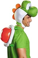 Vista 2 de Disfraz para hombre, kit de accesorios, Yoshi, adulto., talla única , Verde