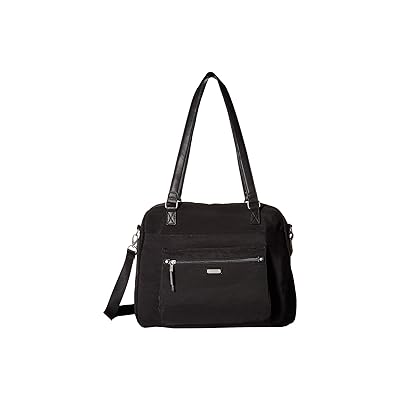 Baggallini Overnight Expandable Laptop Tote with RFID Phone Wristlet Tote Handbags Black, Nylon