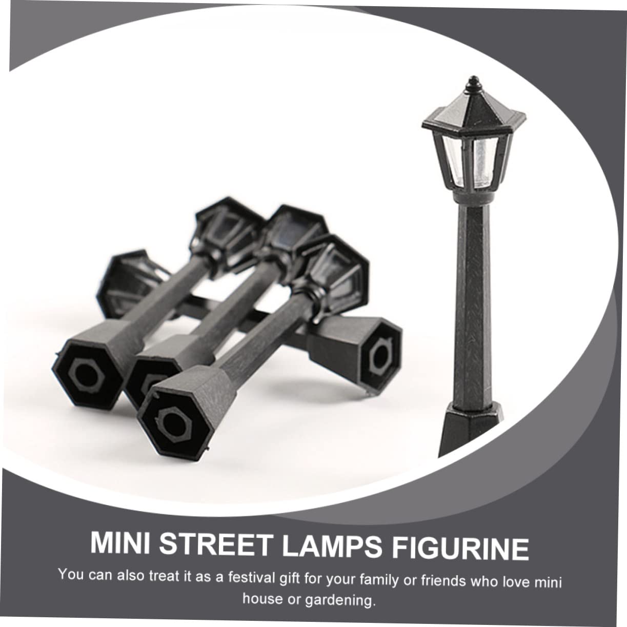 SUPVOX Micro Street Lights Set 8pcs Miniature Street Lamp Ornaments for Decor