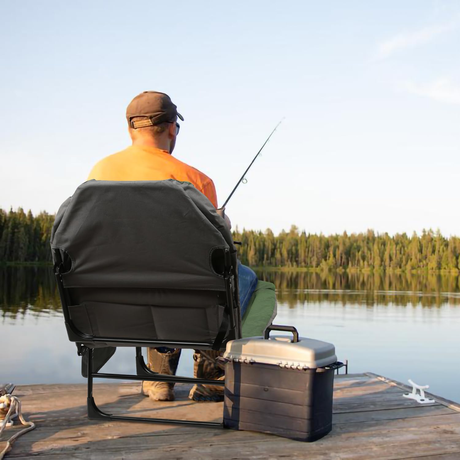 Karpfenliege Angelliege Campingliege Feldbett Klappbar mit Aufbewahrungstasche Fischerliege bis 150kg Karpfenliegen für Outdoor, Camping, Angeln und Gärten Grün