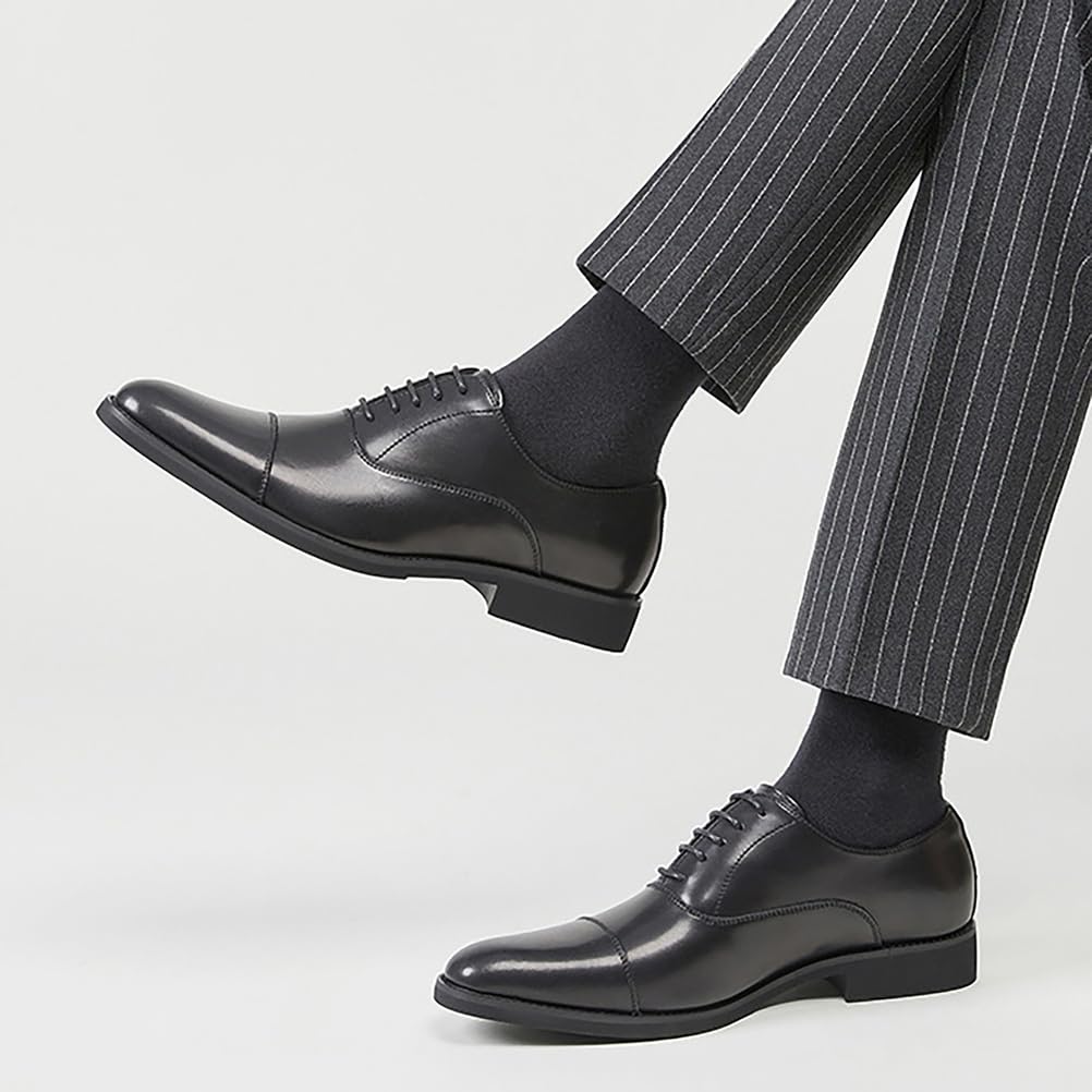 Zapatos de Vestir Formales para Hombre, Oxford Derby para Bodas, oficinas de Negocios, Trabajo, Bailes, clásicos con Cordones Antideslizantes,Negro,43