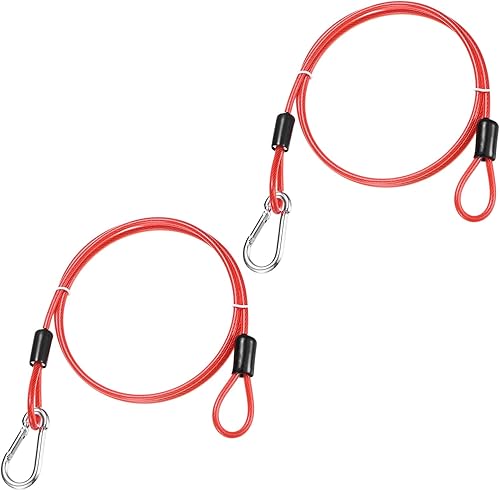 Miniatura 8 de Cable de seguridad con ganchos y bucles [2 piezas] – Cerradura de equipaje de acero inoxidable de 3.28 pies / 129.1 pulgadas, cable de seguridad