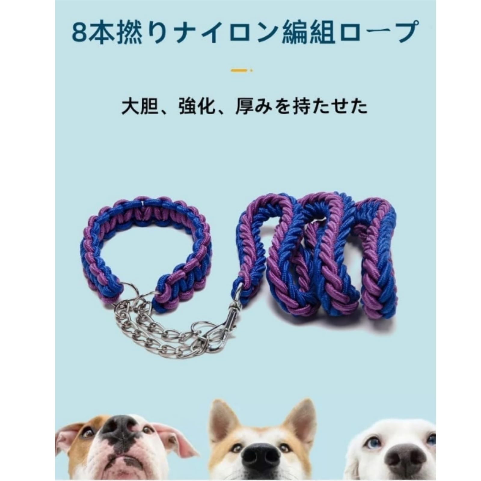 Amazon | 極太 パラコード 犬 リード ハーフチョーク 首輪セット