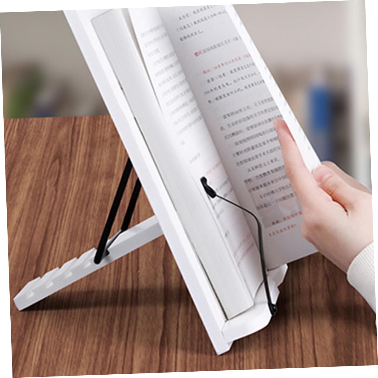 Holz Buchständer zum Lesen mit Verstellbarem Lesewinkel und Stabilem Design als Leseständer für Kochbücher und Schulbücher Am Schreibtisch