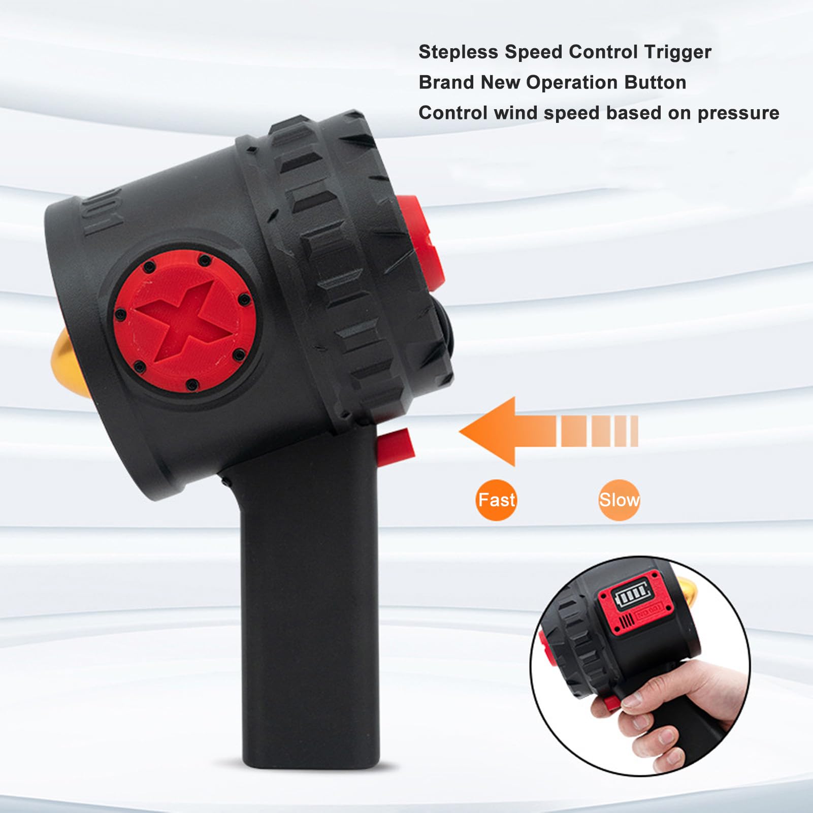 Blower Dry Mini Blower, 3000W 5000G Thrust Electric Air Duster, 90mm High Speed Stepless Portable Hand Held Blower, Blower Car Dryer for Keyboard, Car, Camping