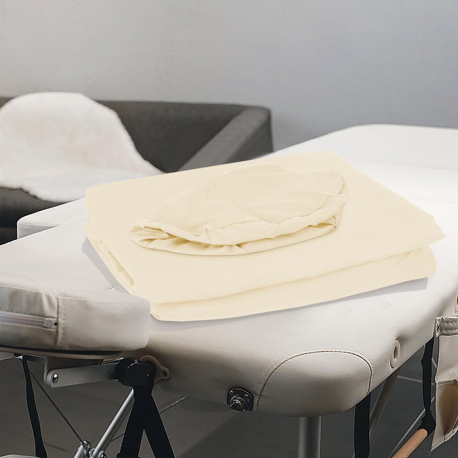 Ensemble de draps 3 pièces en microfibre - Housse plate pour table de massage - Comprend des draps-housse - Pour