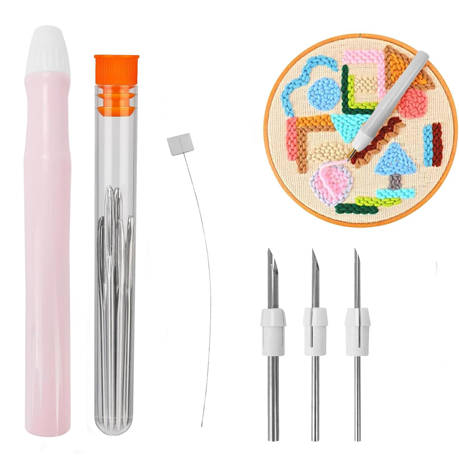 GEMSY Punch Needle Kit for Embroidery with Hand Needles | Adjustable Punch Needle Pen with Threader | Rug Making Tool for DIY Hand Embroidery, Cross Stitch, Yarn Craft & Sewing Supplies-picture-17
