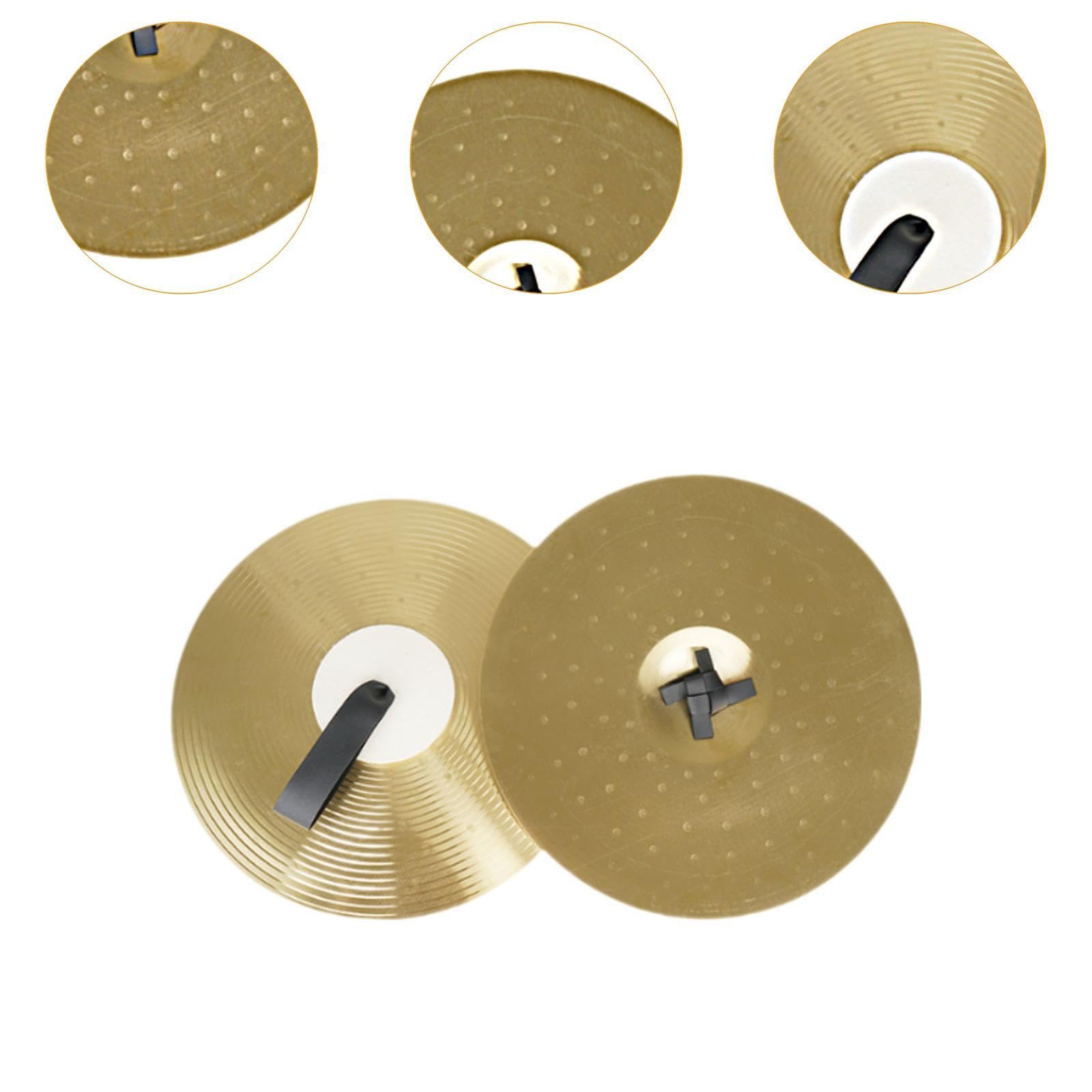 1 Par Platillos para Batería Platillos Aleación Platillos Crash Percusión Instrumentos Ligero con Correa Adecuado para Apartamento, 18 pulgadas