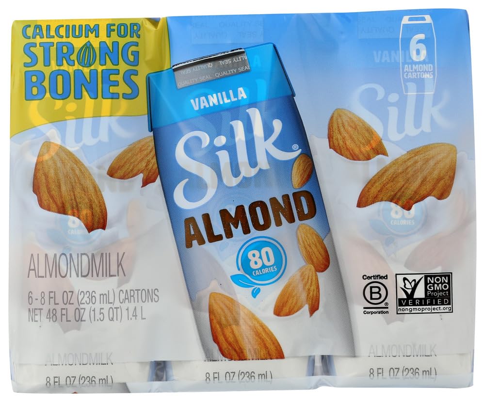 Silk Vanilla Almondmilk, 8 Ounce, 6 Count (Pack of 8)