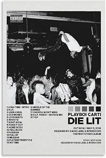 ZANLIART Playboi Carti - Die Lit Album Cover Canvas Print Music Poster for Room Aesthetic Unframe-style12x18inch(30x45cm)