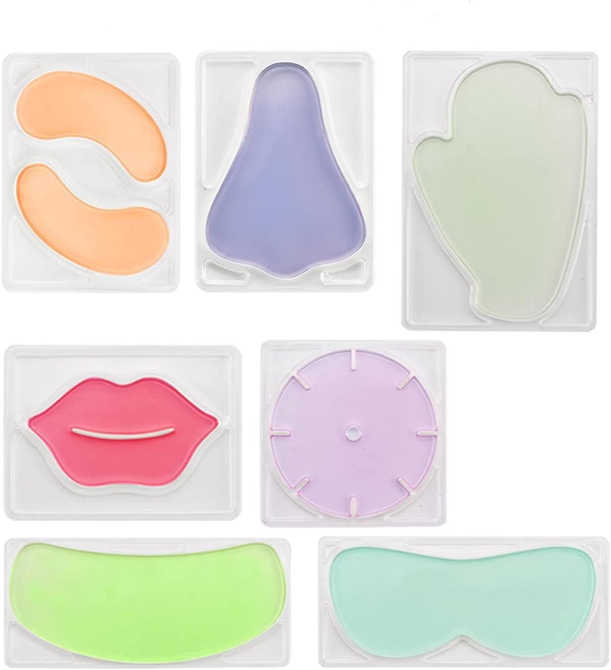 ZJchao 7 Types Mask, Jelly Mask Making Plate, DIY Reusable Seaweed Face Mask Patch, Mask Machine Maker Accessories Tray(Without Mask Machine)