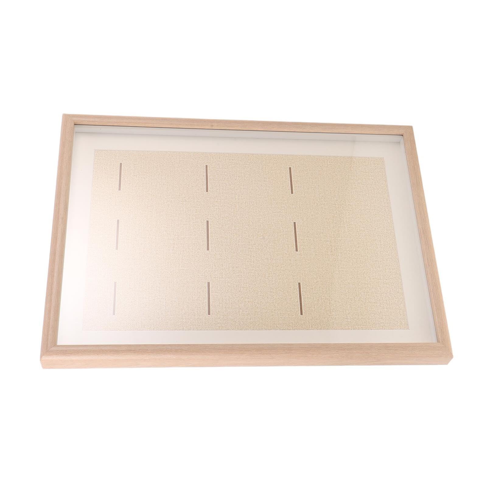 Vitrine pour médailles en bois blanc fini chêne cadre de prestige A3 exposition