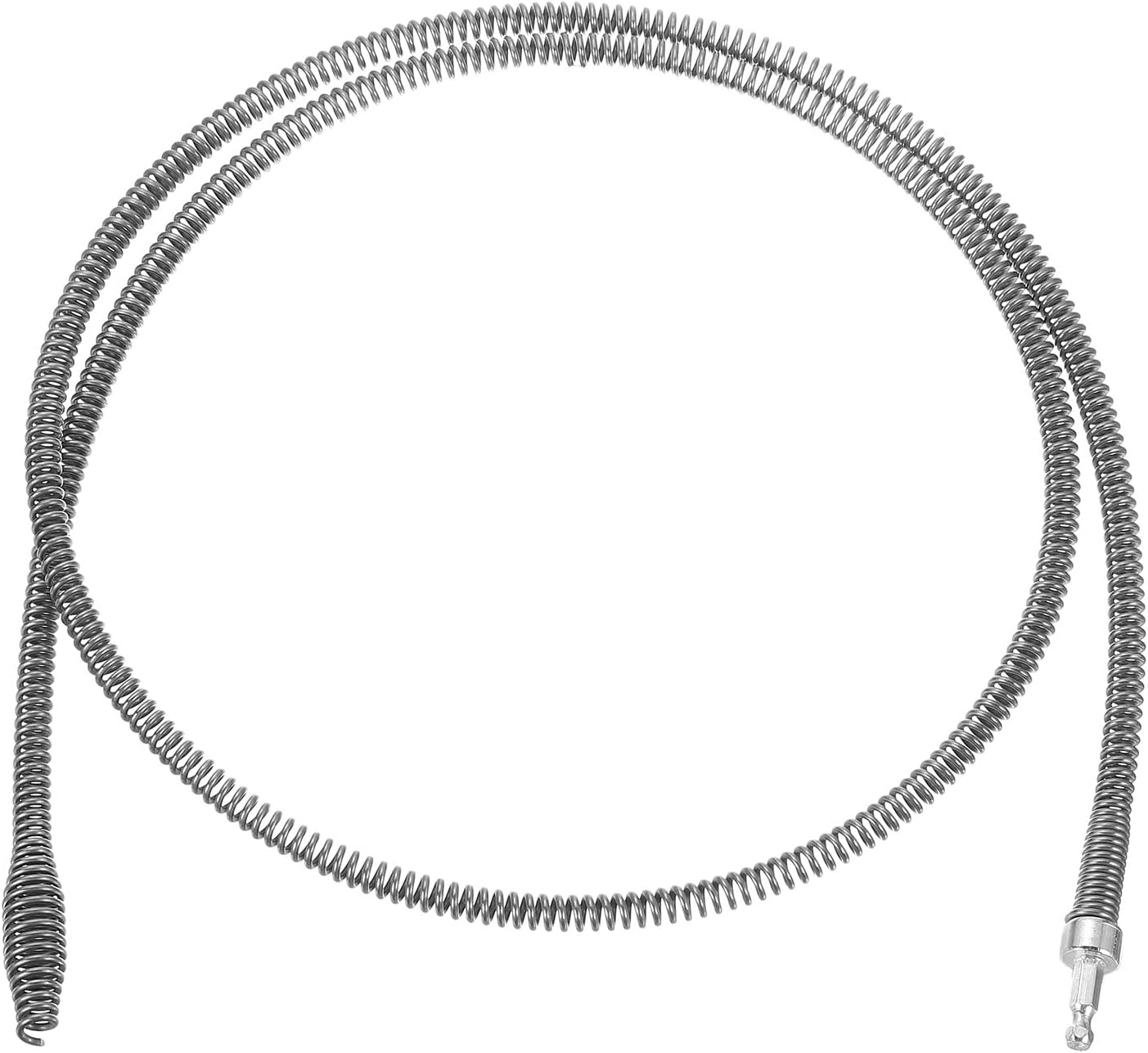uxcell 1 Pcs Drain Clog Remover 393.7 inch 10M 10mm Thick, Drain Augers Hair Remover Spring Cable with Electric Drill Connector, Plumbing Snake for Kitchen Sink, Bathtub Drain Toilet